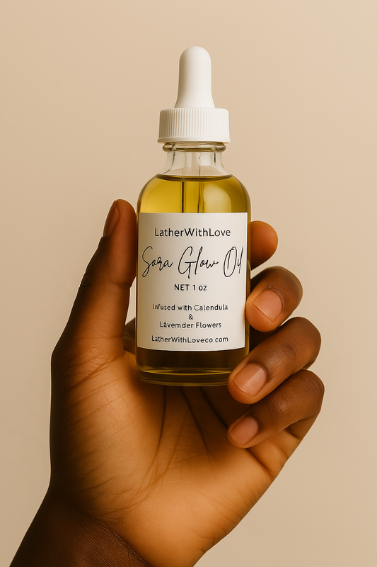 Sora Glow body oil with jojoba, argan, and essential oils for natural radiant skin